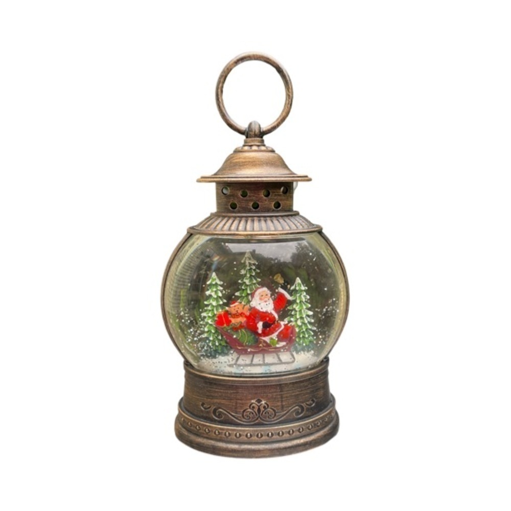 Melrose Santa Snow Globe Lantern
